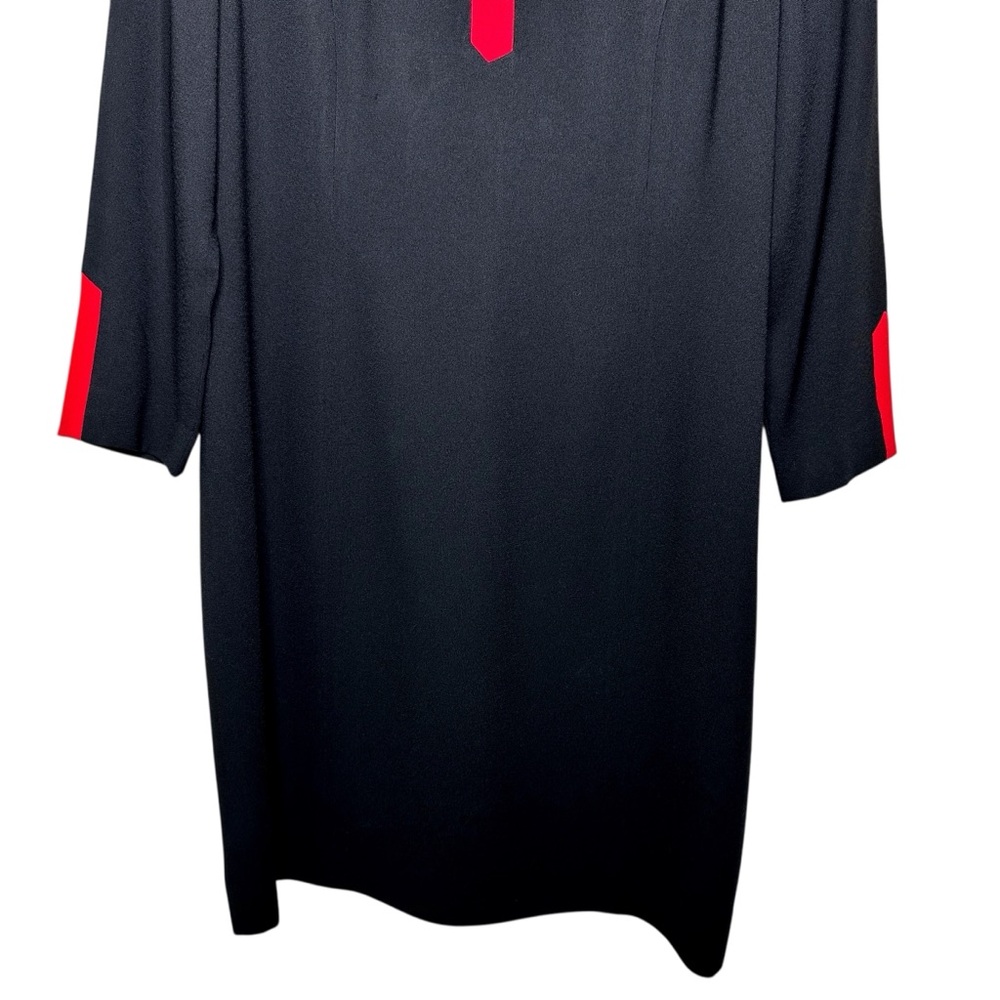 Carolina Herrera Studio Vintage 80s Dress SZ 16 Black Red - Picture 11 of 16